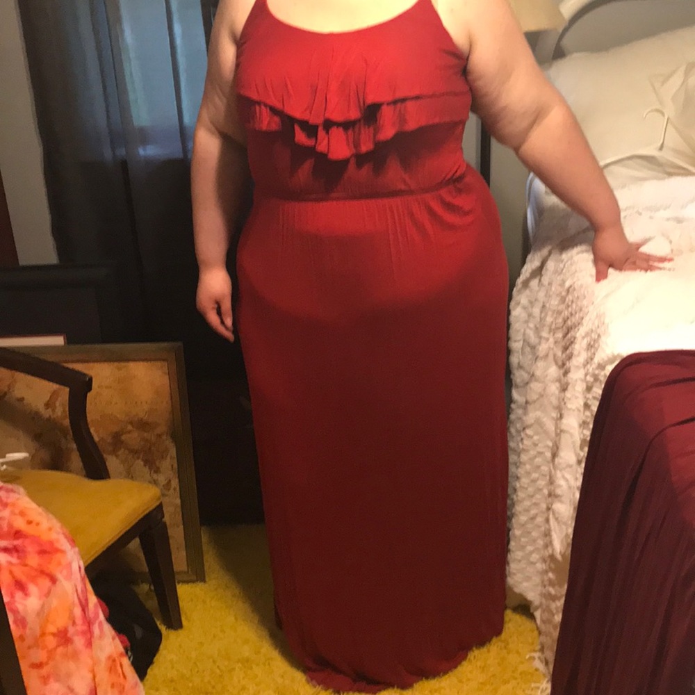 Red soft knit maxi. Forever 21 size 3X